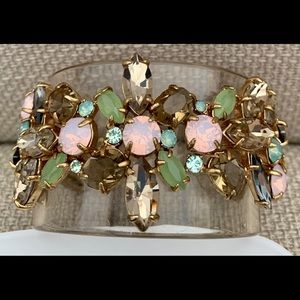 J CREW FLORAL CRYSTAL Cuff Bracelet